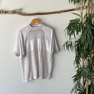 Silence + Noise Women's White Mesh Top Sz M